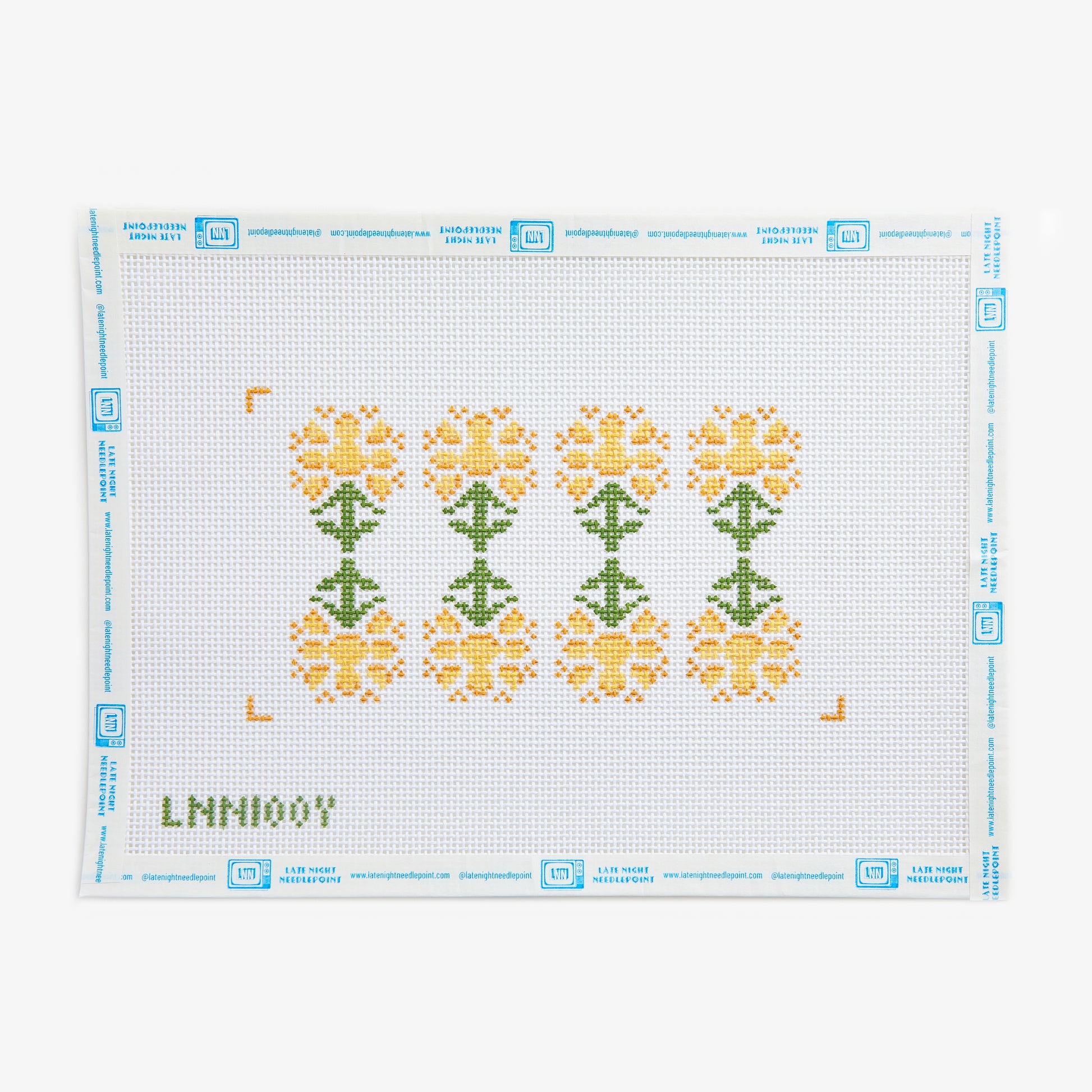 Cross-stitch pattern with pineapple design on a white background