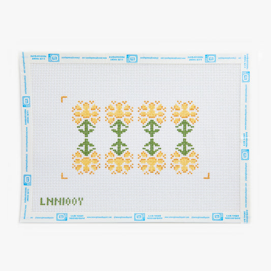 Cross-stitch pattern with pineapple design on a white background